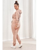 Women\'s tracksuit set with wings, beige FI624 - Online store - Boutique